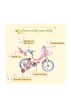 Bicicleta Infantil Daisy, 14", Rosa