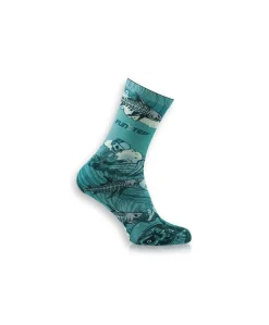 Calcetines Con Dibujos Turquesa/gris