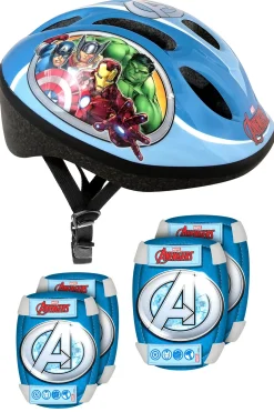 Casco Infantil Rodilleras Y Coderas Avengers Talla 52-56 CM