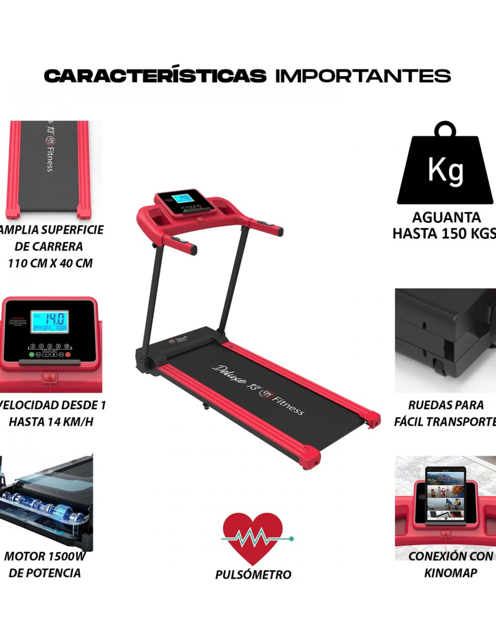 Cinta Correr Deluxe13 1500w 14km/h