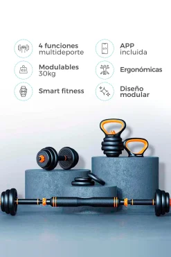 Kit Mancuernas, Barra Y Pesa Rusa Xiaomi Fed 30kg