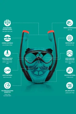 Máscara Completa De Buceo Con Esnórquel Para Adultos Bestway Flowtech