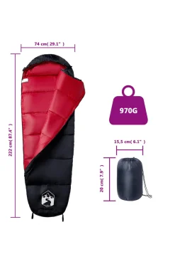 Saco De Dormir Tipo Momia De Camping Vidaxl Para Adultos 222 X 74 CM