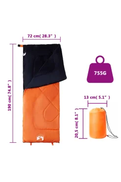 Saco De Dormir Vidaxl 190 X 72 CM Con Correas De Seguridad