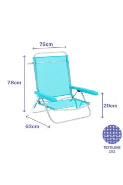 Silla Plegable Marbueno Aguamarina 63 X 78 X 76 CM