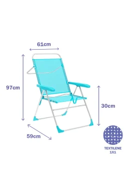 Silla Plegable Marbueno Aguamarina 59 X 97 X 61 CM