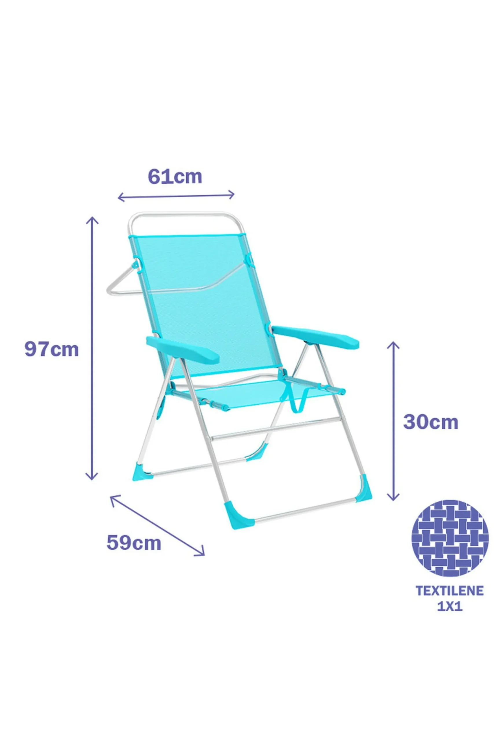 Silla Plegable Marbueno Aguamarina 59 X 97 X 61 CM