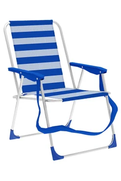 Silla Plegable Marbueno Rayas Azul Blanco 53 X 78 X 56 CM