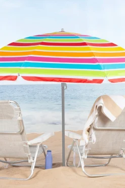 Sombrilla De Playa Inclinable Rayas Multicolor 220 CM Uv50 Aktive